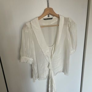 Zara White Blouse S